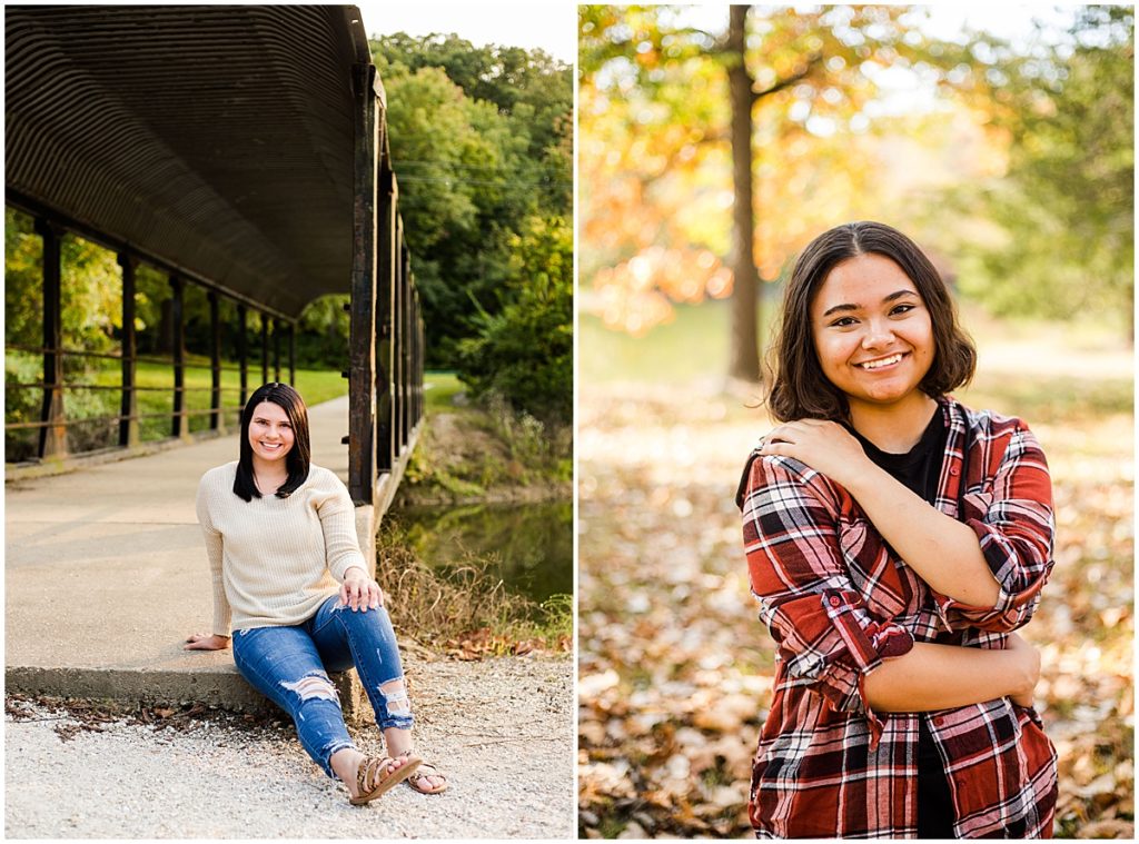 fall senior pictures lions beuth park moberly mo flannel converse railroad car bridge